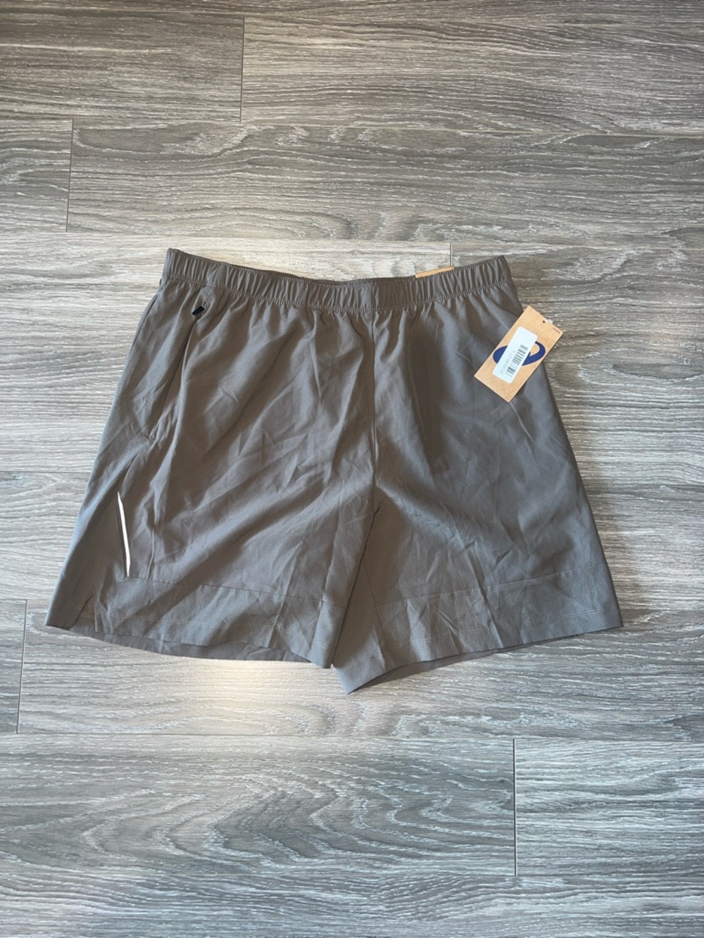 Asics Taupe Elastic Waist Athletic Shorts